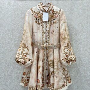 Zimmermann Printed Short Dress with Belt